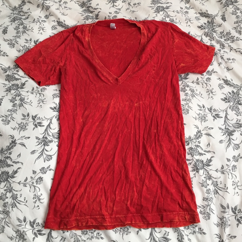 American Apparel Red Short Sleeve Tee